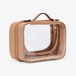 NWT CALPAK Small Clear Cosmetics Case in Carmel